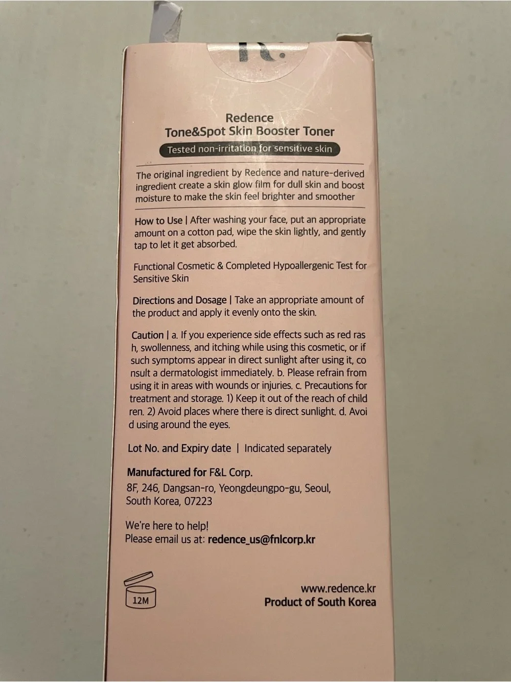 Re:dence Tone & Spot Skin Booster Toner — Pink 10.14oz New